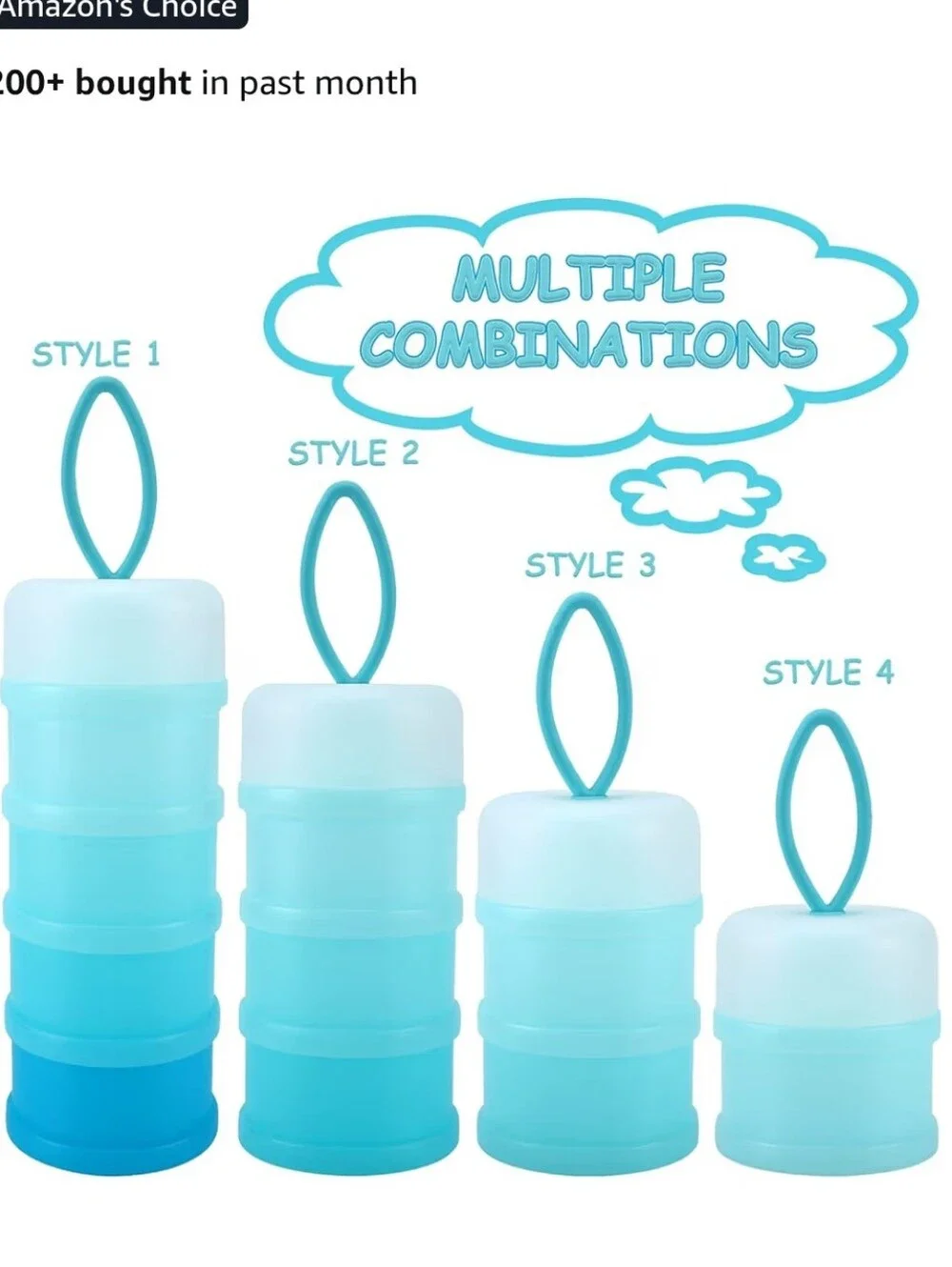 Stackable Blue Turquoise formula and Snack Container